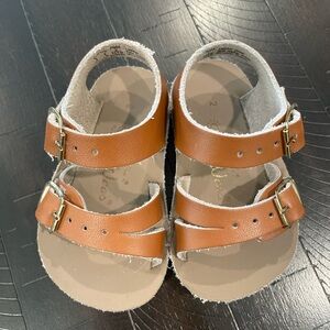 Sea-Wee Salt Water Sandal Tan Infant/Toddler Kids with Adjustable Straps.